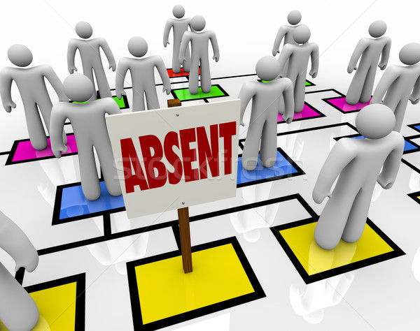 Absent Person on Organizational Chart - Lateness or Tardiness Stock photo © iqoncept