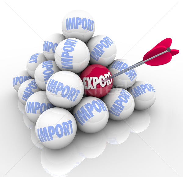 Import eksport piramidy handlu słowo Zdjęcia stock © iqoncept
