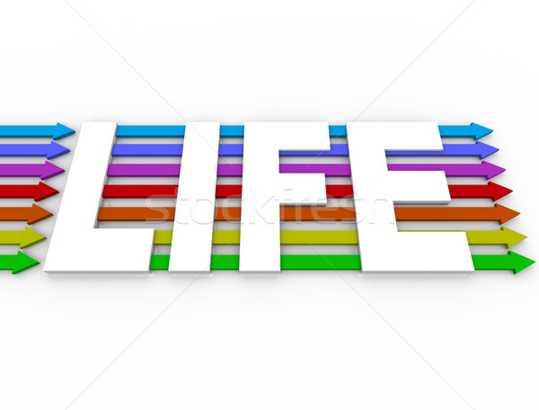 Life Word Colorful Arrows Experience Diversity Stock photo © iqoncept