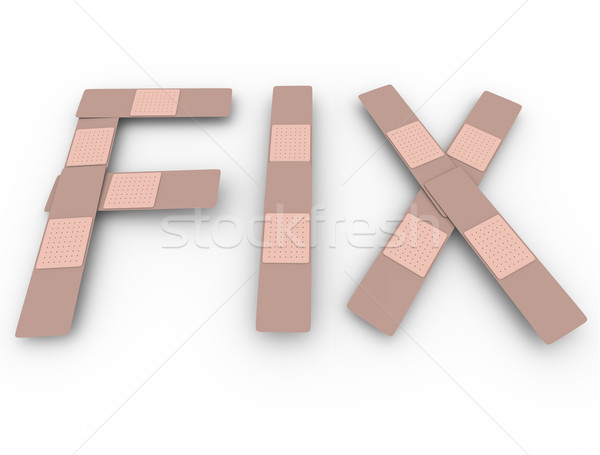 Fix Word Bandages Temporary Solution Problem Solved Stock photo © iqoncept