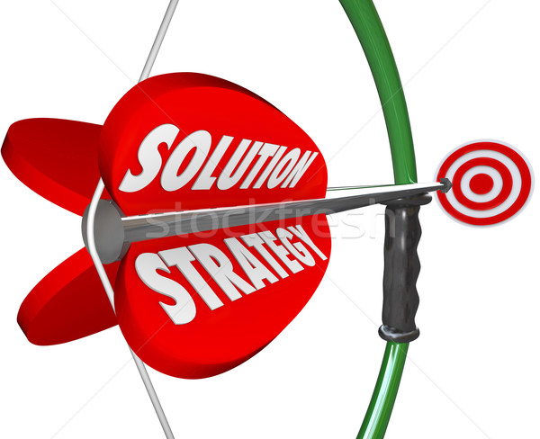 Stock photo: Solution Strategy Bow Arrow Target Achieve Mission Goal