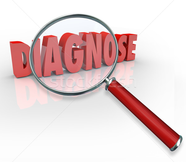 Diagnose 3D Word Magnifying Glass Finding Medical Help Informati Stock photo © iqoncept