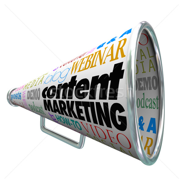 Content Marketing Bullhorn Megaphone Audience Customer Outreach Stock photo © iqoncept
