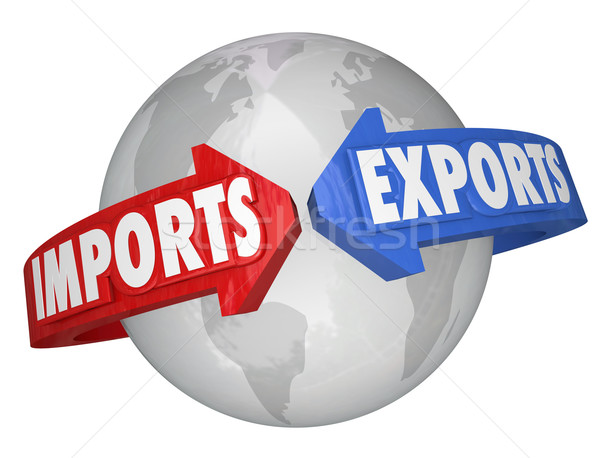 Imports Exports Arrows Around World Global International Busines Stock photo © iqoncept