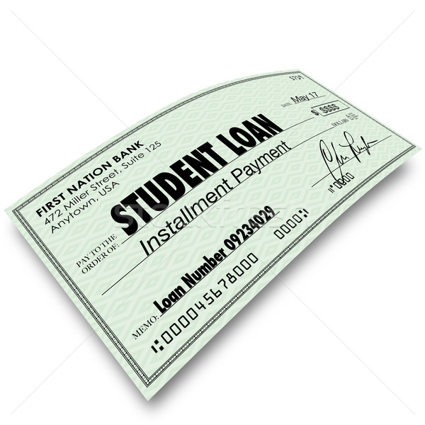 Diák kölcsön adósság fizetés csekk pénz Stock fotó © iqoncept