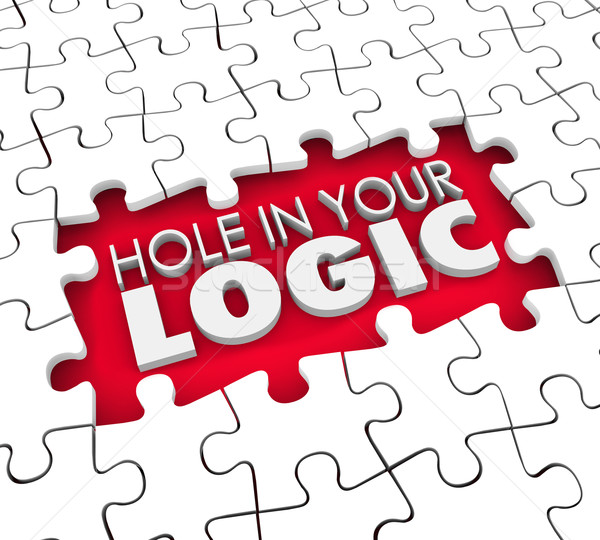 Hole in Your Logic Puzzle Pieces Flawed Fault Wrong Theory Stock photo © iqoncept