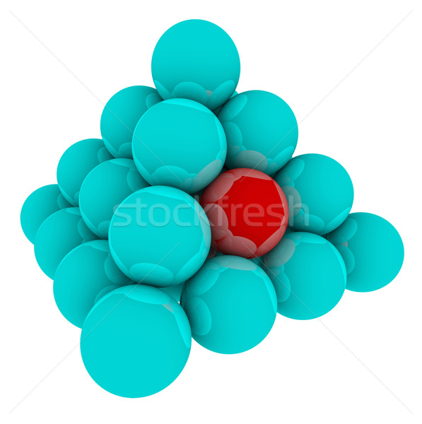 Red Ball in Blue Sphere Pyramid Stack Stock photo © iqoncept