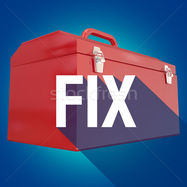 Fix Toolbox Repair Long Shadow Word Mechanic DIY Project Stock photo © iqoncept