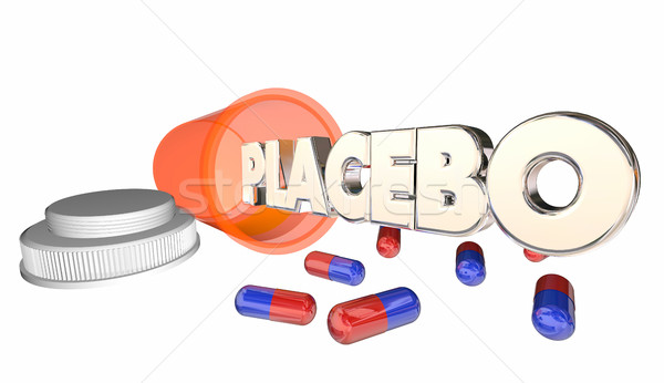 Placebo Fake Medicine False Cure Bottle Word 3d Illustration Stock photo © iqoncept