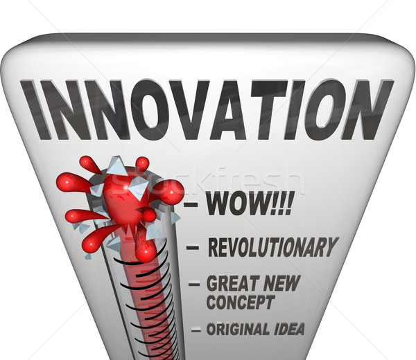 Innovatie niveau thermometer nieuwe uitvinding Stockfoto © iqoncept