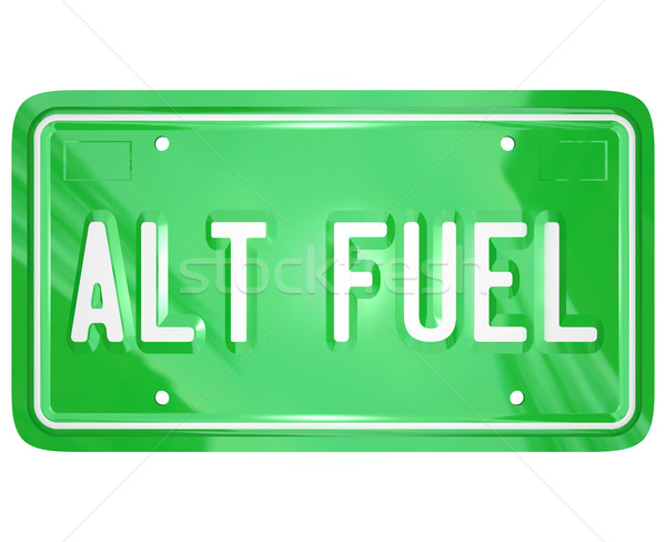 Alt Fuel Alternative Power Energy Green LIcense Plate Stock photo © iqoncept