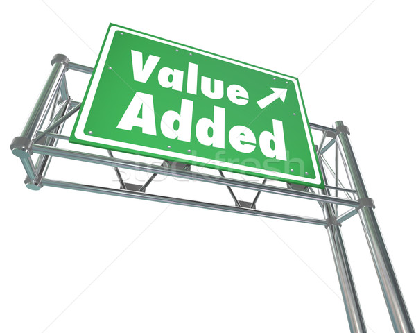 Value Added Freeway Road Sign Additional Bonus Special Supplemen Stock photo © iqoncept