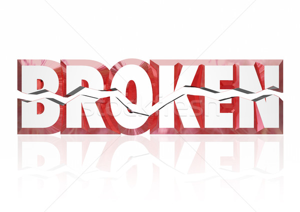 Broken Red 3d Word Injury Out of Order Service Damage Disrepair Stock photo © iqoncept