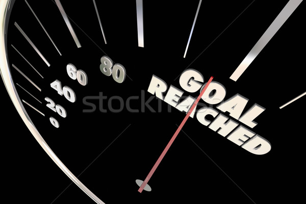 Goal Reached Speedometer 100 Percent Total Number 3d Illustratio Stock photo © iqoncept