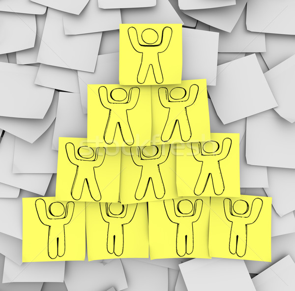 Cooperation Pyramid Drawn on Sticky Notes Stock photo © iqoncept