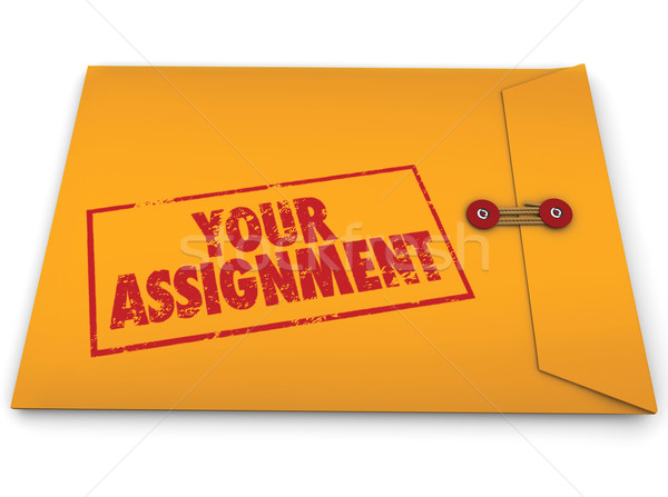 Your Assignment Task Yellow Envelope Secret Instructions Stock photo © iqoncept