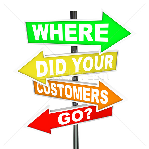 Where Did Your Customers Go Signs - Finding Lost Customer Base Stock photo © iqoncept