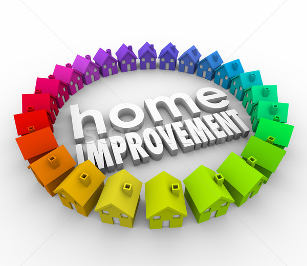 Home Improvement 3d Houses Words Building Project Renovation Stock photo © iqoncept