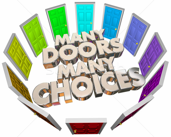 Many Doors Choices Doors Options Different Paths 3d Illustration Stock photo © iqoncept