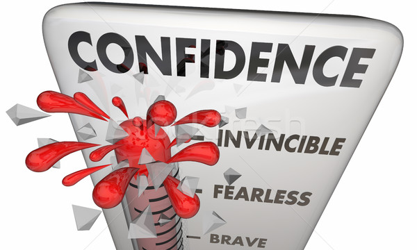Confidence Thermometer Brave Assured Courage 3d Illustration Stock photo © iqoncept