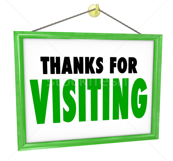 Thanks for Visiting Hanging Store Sign Customer Appreciation Stock photo © iqoncept