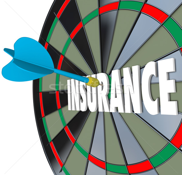 Insurance Dart Board Word Choosing Best Policy Plan Coverage Stock photo © iqoncept