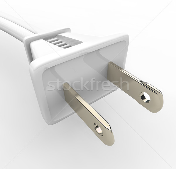Biały moc przewód wtyczkę elektryczne przemysłu Zdjęcia stock © iqoncept
