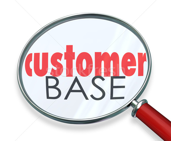 Customer Base Magnifying Glass Clients Contacts Prospects Stock photo © iqoncept
