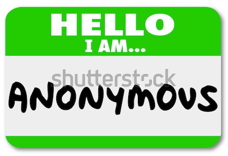 Hello I Am Blank Green Name Tag Sticker Stock photo © iqoncept