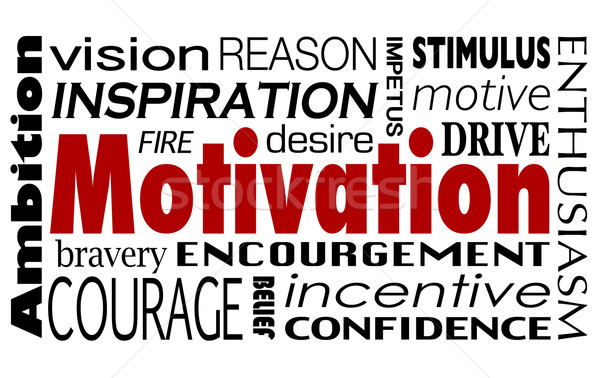 Motivation mot collage encouragement disque Photo stock © iqoncept