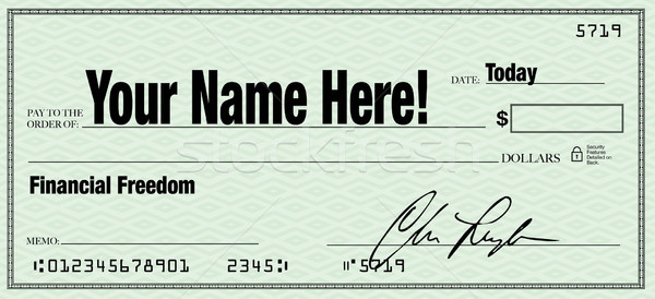 Financial Freedom - Your Name on Blank Check Stock photo © iqoncept