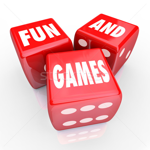 Fun and Games - Words on Three Red Dice Stock photo © iqoncept