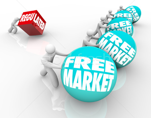 Libero mercato vs regolazione svantaggio concorrenza Foto d'archivio © iqoncept