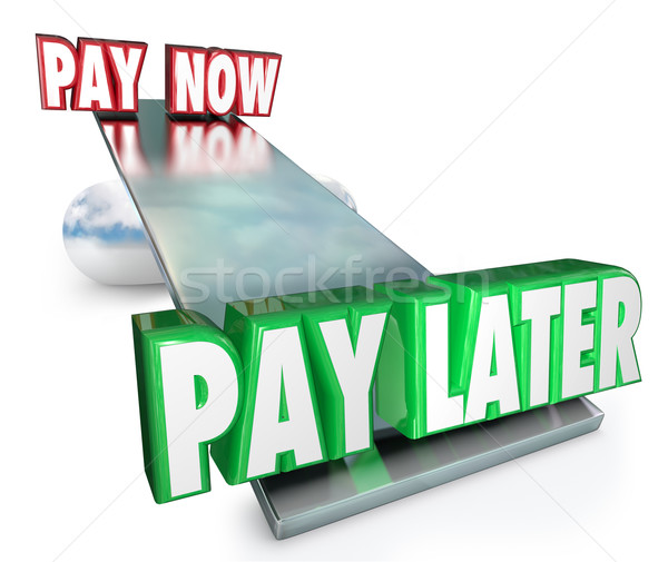 Pay Now Vs Later Delay Payments Borrow Credit Installment Plan Stock photo © iqoncept