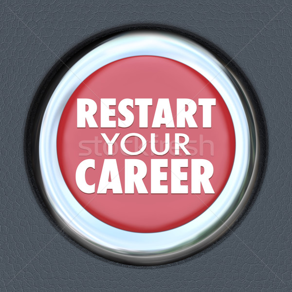 Restart Your Career Red Car Button New Job Work Employee Stock photo © iqoncept