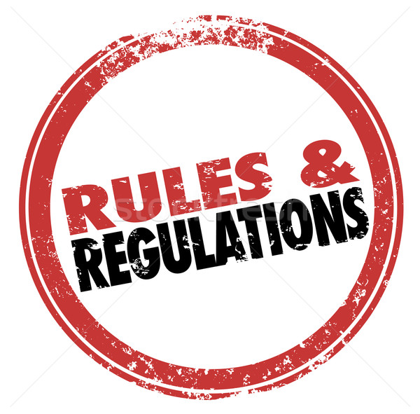 Rules and Regulations Red Ink Stamp Follow Laws Guidelines Stock photo © iqoncept