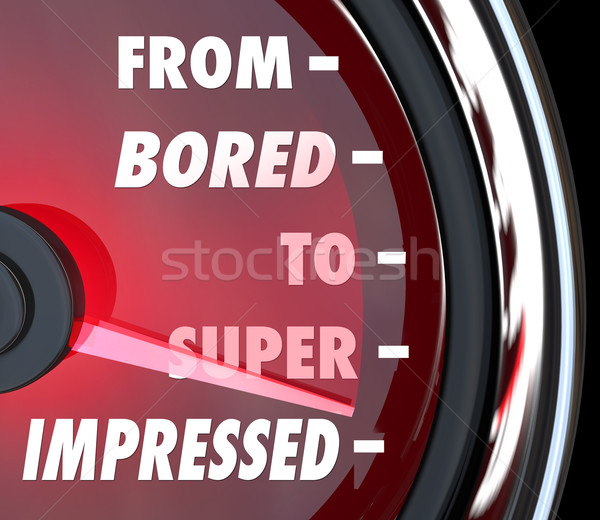 From Bored to Impressed Speedometer Gauge Interest Level Stock photo © iqoncept