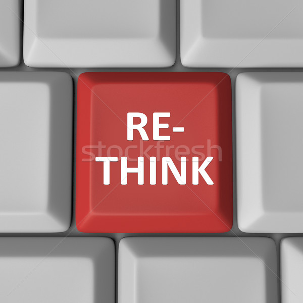 Stock photo: Re-Think Red Computer Keyboard Key Rethink Reconsider