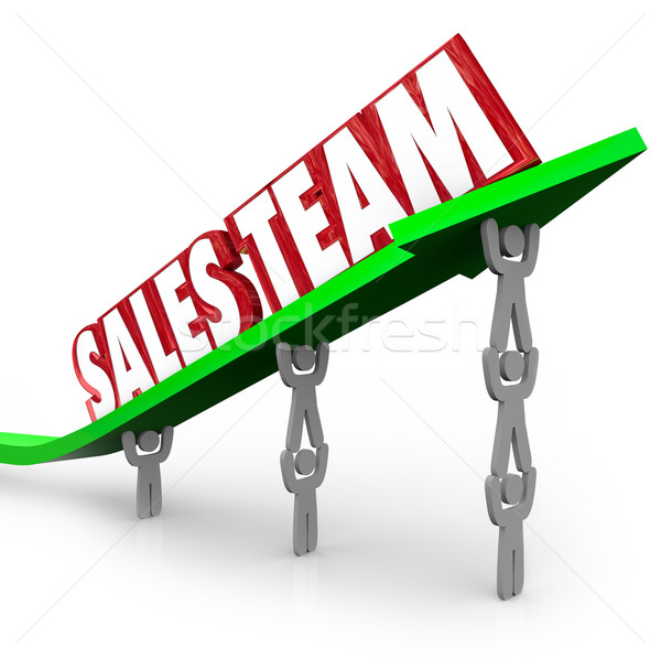 Sales Team Working Together Reaching Selling Goal Stock photo © iqoncept