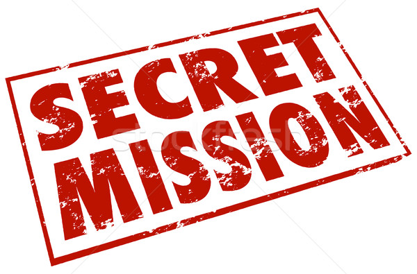 Geheimnis Mission rot Stempel Worte Zuordnung Stock foto © iqoncept