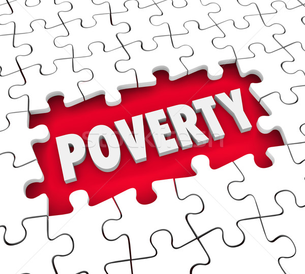 Poverty Puzzle Hole Poor Living Conditions Hunger Puzzle Pieces  Stock photo © iqoncept