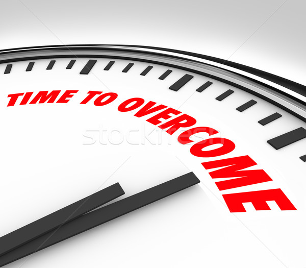 Time to Overcome Clock Beat Conquer Adversity Problem Trouble Stock photo © iqoncept