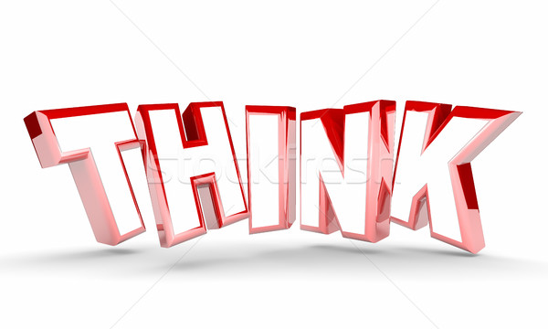 Stock photo: Think Word Letters Rising Consider Decide 3d Illustration