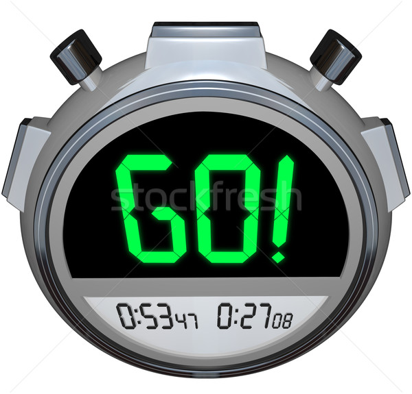 Cronometru rasă sincronizare viteză cuvant verde Imagine de stoc © iqoncept
