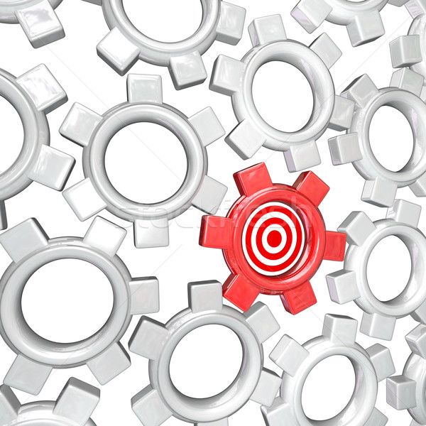 One Gear is Singled Out as Vital Part - Targeted Bulls-Eye Stock photo © iqoncept