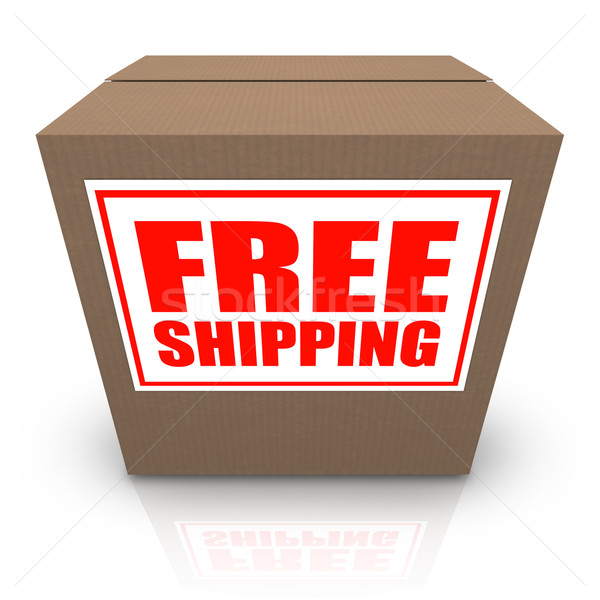 Free Shipping Brown Cardboard Box Order Shipment Stock photo © iqoncept