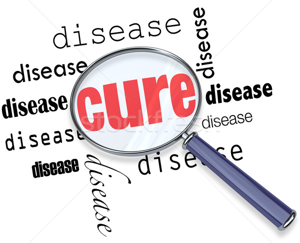 Searching for a Cure - Magnifying Glass Stock photo © iqoncept