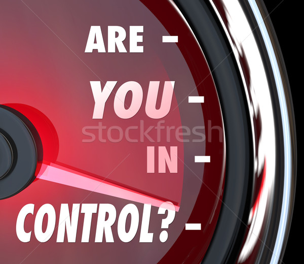 Are You In Control Words Speedometer Leader Organization Stock photo © iqoncept