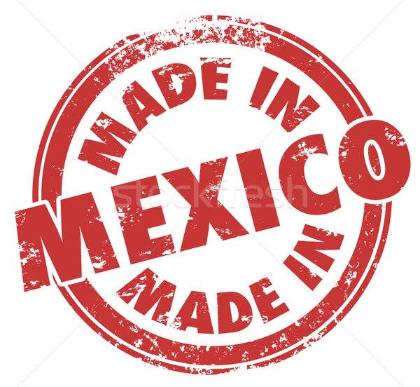 Made in Mexico Words Round Red Stamp National Pride Stock photo © iqoncept