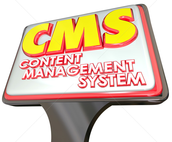 Cms continut administrare reclamă semna website Imagine de stoc © iqoncept